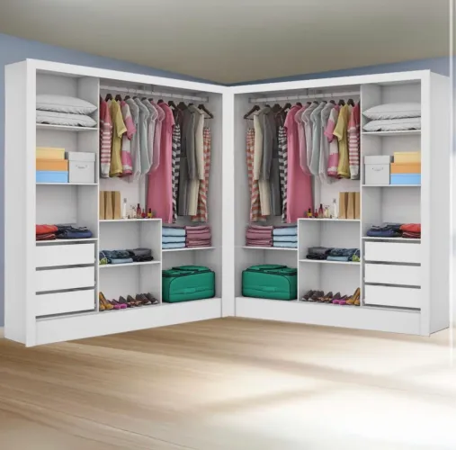 Closet Modular Essencial com Gavetas e Prateleiras