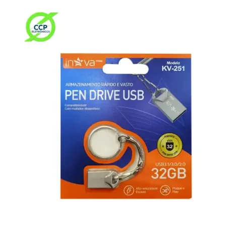 Pendrive Inova Mini Chaveiro: 32gb Kv-251 