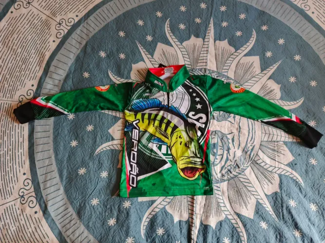 Camisa manga longa de pesca Palmeiras Infantil BRK Fishing Anti-UV