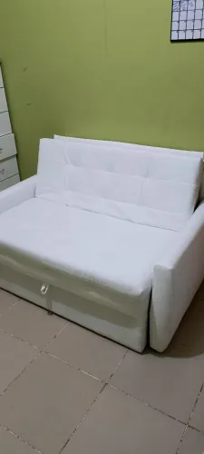 Sofa cama de casal branco 