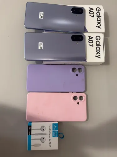 Dois Samsung A 07 - valor de cada - Nota fiscal - aplicada em casa película e capa 