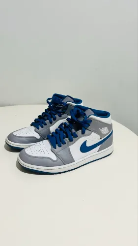 Tênis Air Jordan 1 Mid True Blue - Original - Tam. 40