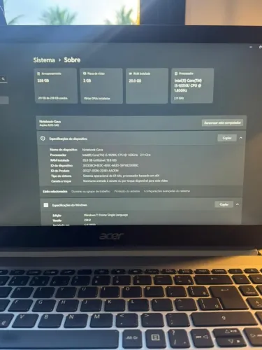 Notebook Acer Aspire 5 A515 | Tela IPS, Placa de vídeo dedicada e 20gb RAM