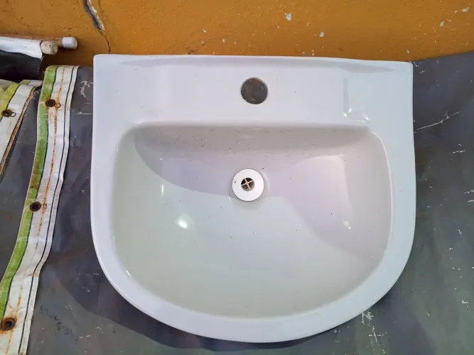 PIA LAVABO DE BANHEIRO EM CERÂMICA JADE CINZA CLARO BOA E BARATA
