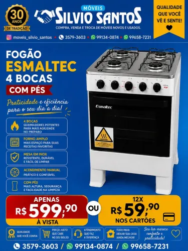 Fogão 4 bocas novo na caixa preço de oferta combino entrega com taxa