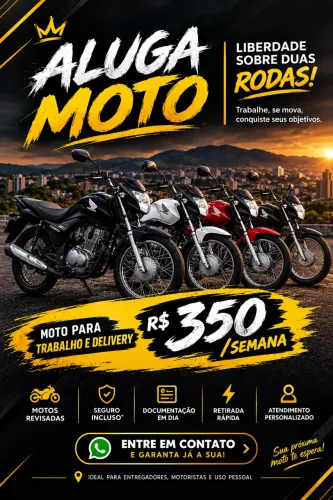 ? MOTO PARA ALUGAR - R$ 350/SEMANA | JUIZ DE FORA