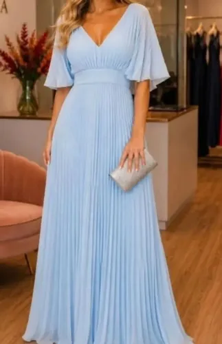Vestido Longo Plissado