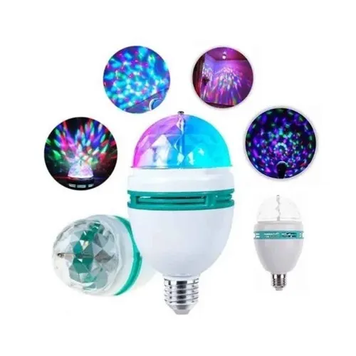 Lampada Led Giratória Rgb Dj Casa Para Festas Bivolt com Adaptador