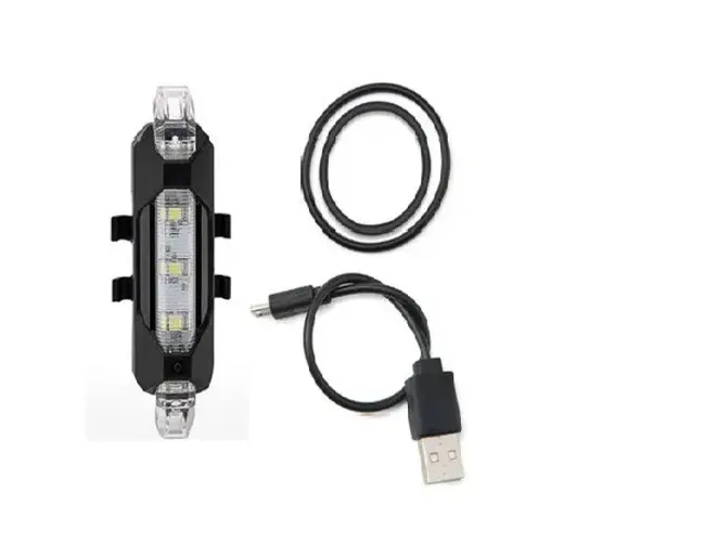 Luz Bike Usb Led Recarregável Branca Ou Azul