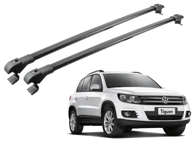 Rack Travessa de Teto Volkswagen Tiguan 2018 - Slim Preta - Projecar