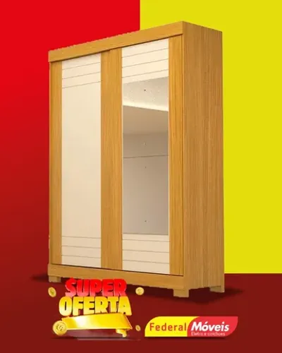 Guarda Roupa 2 Portas 2 Gavetas Com Espelho 100% MDF Super Lindo Fazemos Entrega
