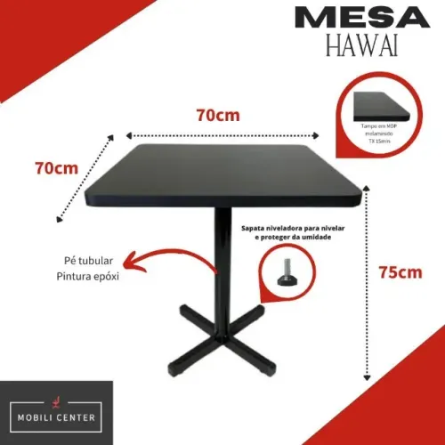 mesa hawai para restaurantes, bares e lanchonetes