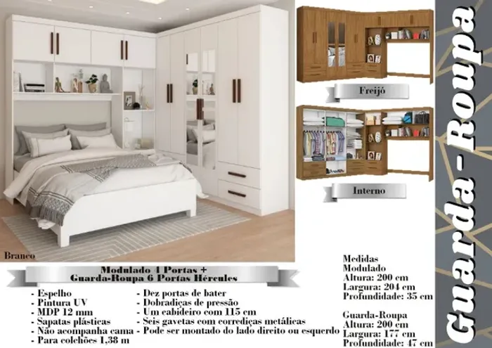 quarto armario roupeiro modulado casal 