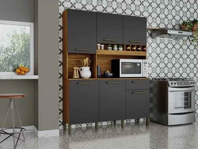 Armário de Cozinha MDF com 6 Portas - Pronta Entrega NOVO