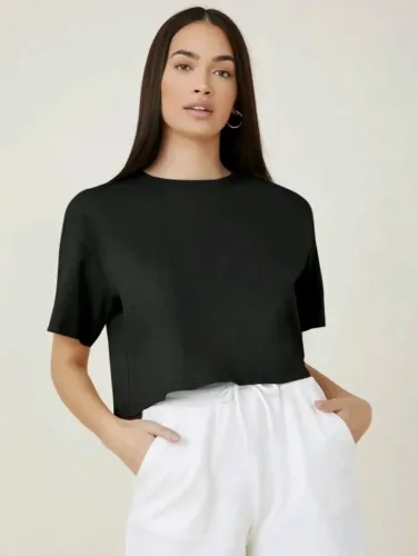 Camiseta Cropped Preta