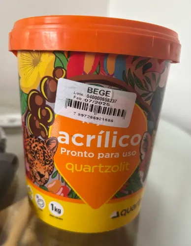 3 kilos Rejunte acrílico Quartzolit cor bege - 3 potes lacrados de 1kg