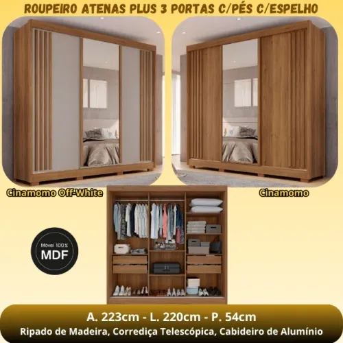 Guarda Roupa porta de correr com espelho