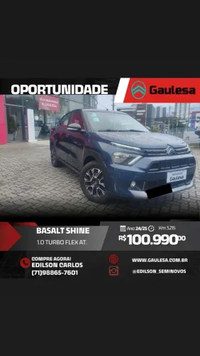 Basalt Shine 1.0 Turbo Aut. 24/25 "Teste Drive" - Vendedor Edilson
