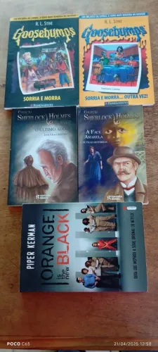 Livros Goosebumps, Sherlock Holmes, Orange is the New Black