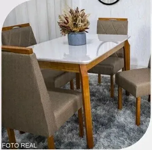 Mesa Allegra com 4 Cadeiras Pollyana 1,20m
