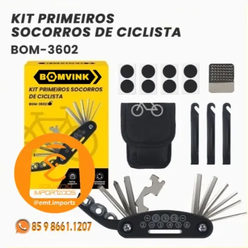 Kit Ferramentas Primeiros Socorros de Ciclista BOM-3602