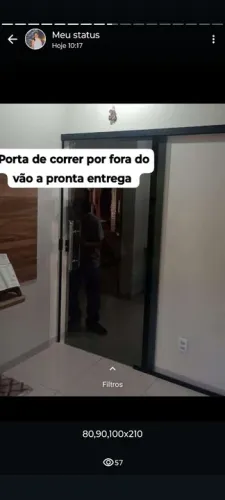 Porta de correr em vidro para vão pronta entrega