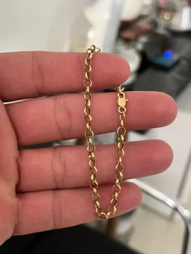 Pulseira Feminina Maciça de Ouro18k modelo Português