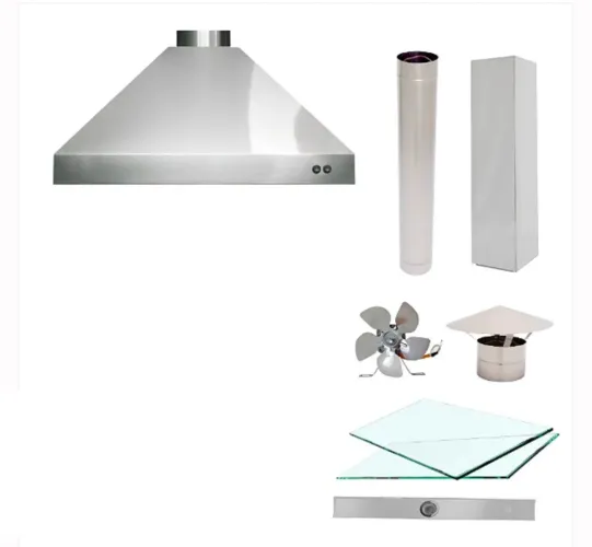 Churrasqueira - Inox - Nova Duto, iluminação, vidro e exaustor