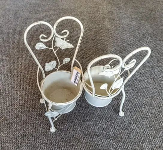 Suporte metálico p/ plantas 40×30cm, 2 vasos,cadeirinha decorativo!