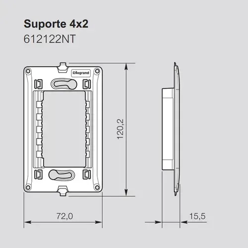 Kit 20 - Suporte 4x2 Pial Plus+ 612122nt P/ Tomada Interruptor 