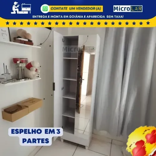 Multiuso Sapateira 2 Portas com Espelho Luxor - Sua Casa Mais Organizada