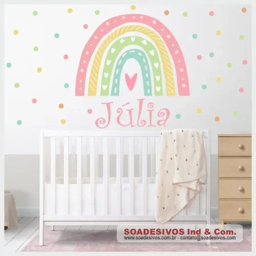 ADESIVOS INFANTIL - TEMA ARCO-ÍRIS / NUVENS