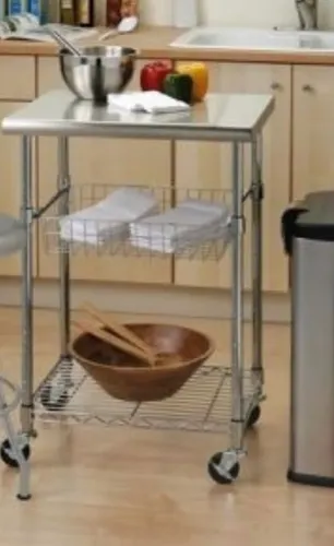 Carrinho de Cozinha/Servir com Rodas - Aço Inox