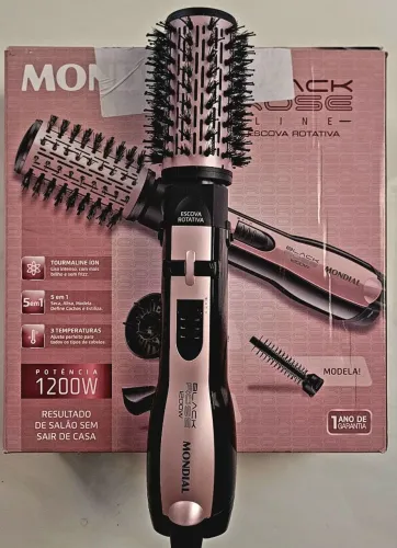 Escova Giratório Profissional - Kit 5 em 1 - Mondial Black Rose