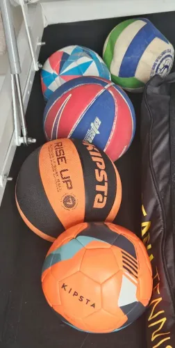 Bolas de futebol, volei e basquete, Kit completo 