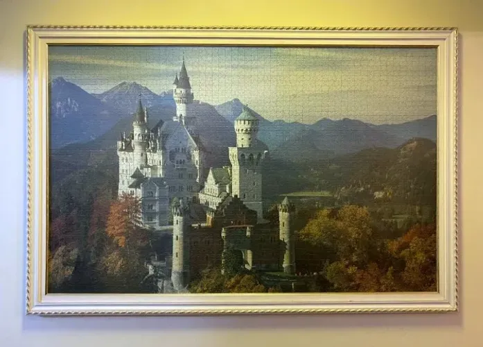 Quadro Quebra-Cabeças Montado 3000 peças Castelo de Neuschwanstein (Moldura e Vidro)