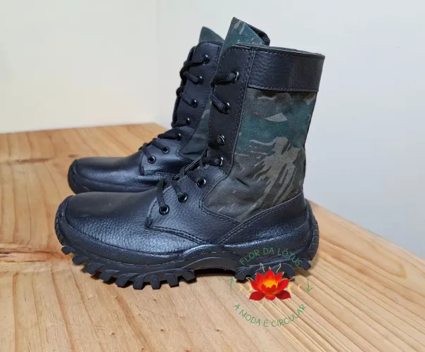 Bota NOVA Coturno Preto Adventure Inf. Cano Médio Tam.32 (Palmilha 21cm)