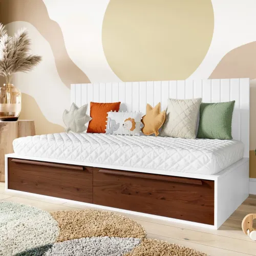 Cama Infantil Branco com Painel Sambalelê
