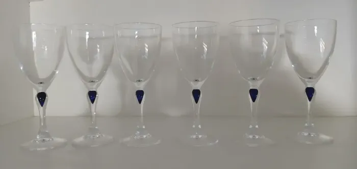 Antiguidade Jogo de 6 Taças em Cristal D'arques 15cm X 6 cm