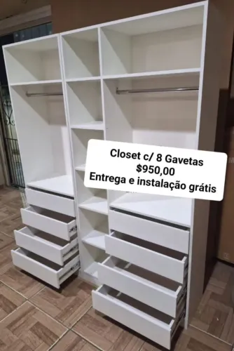 Closet com fundo  8 gavetas 
