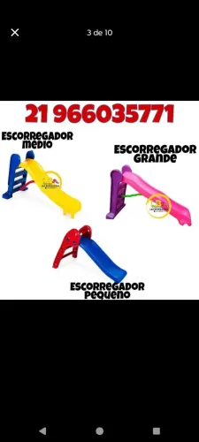 Escorregador infantil e outros brinquedos novos 