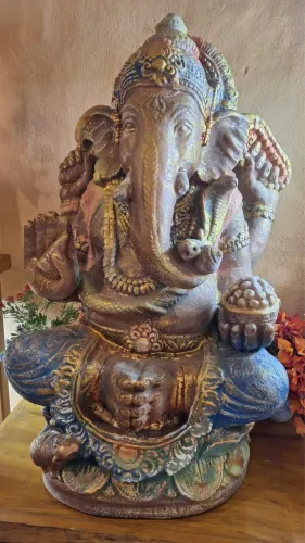 Ganesha Buda de 85 cm de marmorite peça única