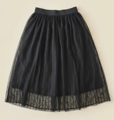 Saia Midi Preta de Tule Feminina Shein
