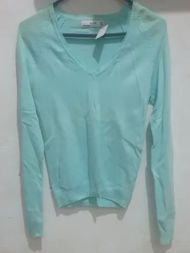 Suéter feminino Zara azul claro