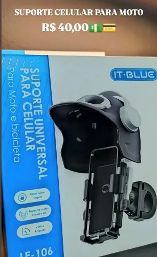 Suporte celular para  Moto com proteção 