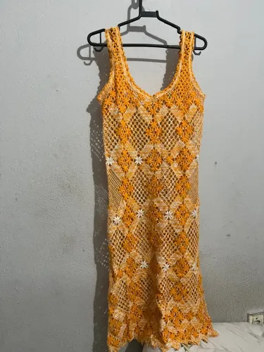 Vestido de renda Artesanal - moda praia 