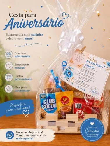 Cesta de Aniversário Personalizada | Surpreenda com Carinho