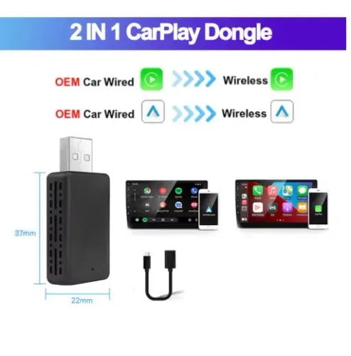 Adaptador CarPlay e Android Auto Sem Fio - Aceito cartão