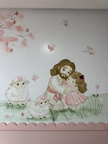Pintura Mural Decorativa Infantil Tema Religioso Exclusiva