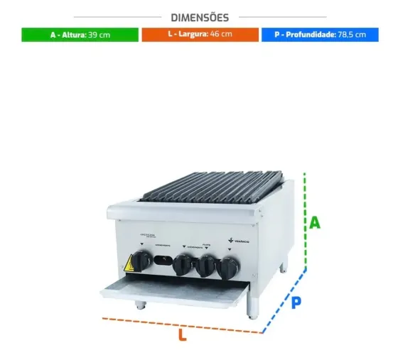 Charbroiler Venâncio Profissional 45cm